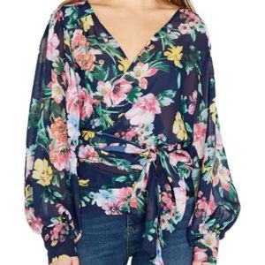 Buffalo David Bitton sheer wrap blouse size L, NWT.